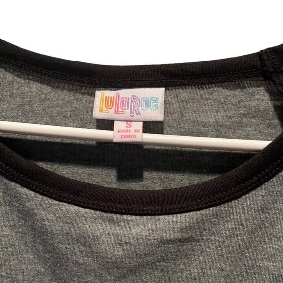 Lularoe Julia Womens Fitted Sheath Dress Heather Gray Black Sleeves Size S NWT - Picture 2 of 6